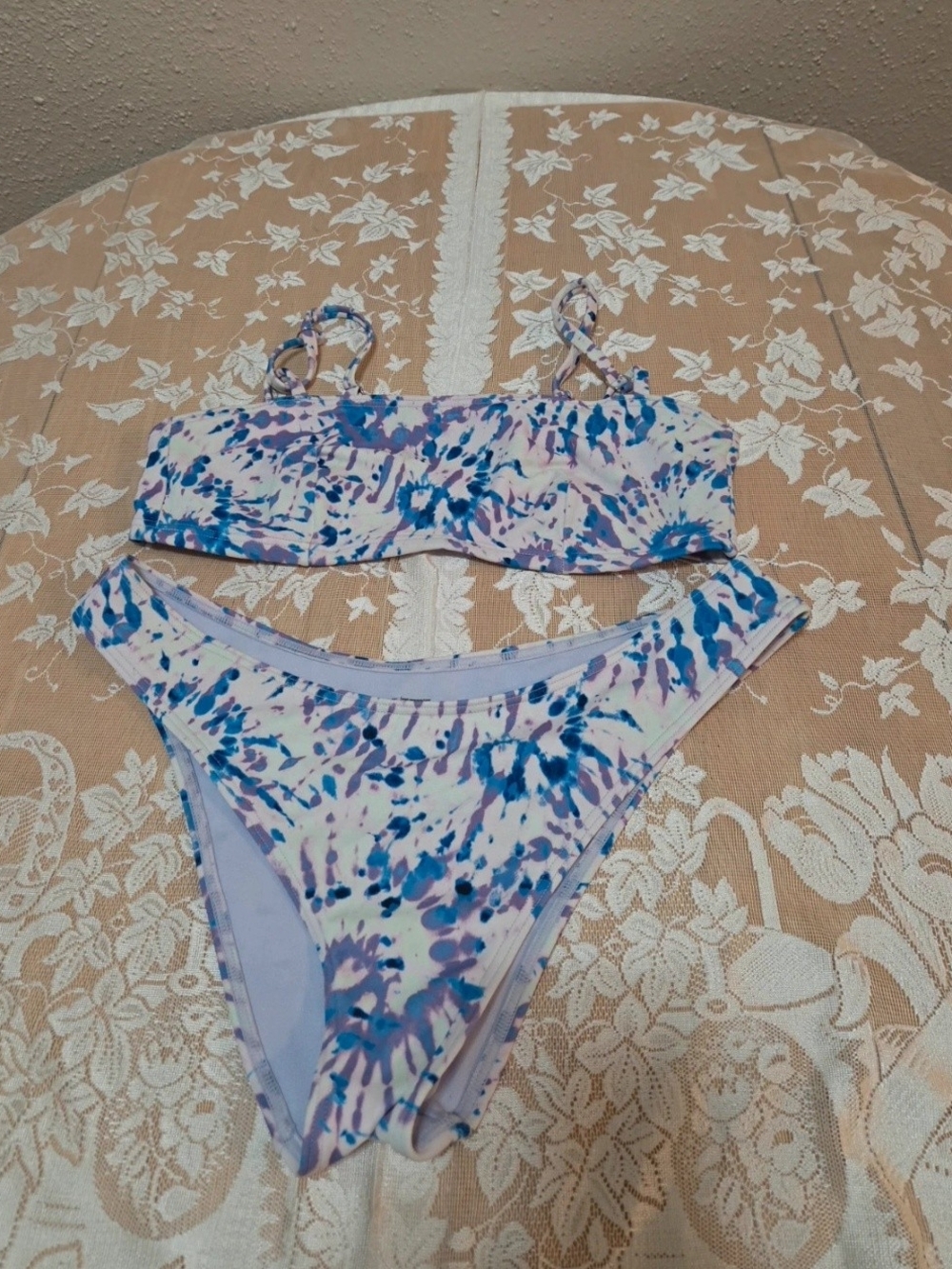 Adore Me Blue and Purple Tie-Dye Bikini Set